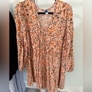 Old Navy Peach Floral Dress 2x